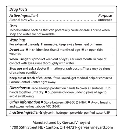 Hand Sanitizer Label Gallon 4.75x5.25 Back